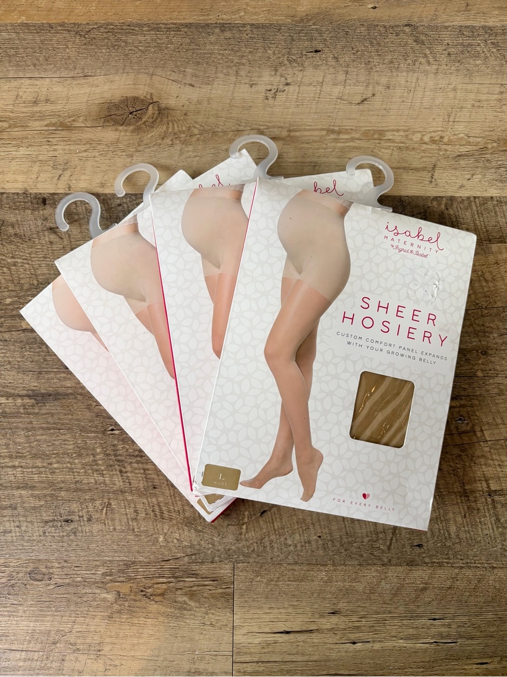 Isabel Maternity Tan Sheer Hosiery Tights in Nude Size Large Bundle of 4